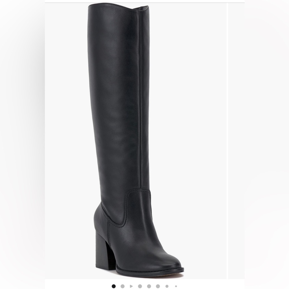 Vince Camuto Leila Block Heels Black Leather